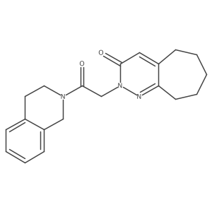 2-[2-(3,4-dihydroisoquinolin-2(1H)-yl)-2-oxoethyl]-2,5,6,7,8,9-hexahydro-3H-cyclohepta[c]pyridazin-3-one结构式
