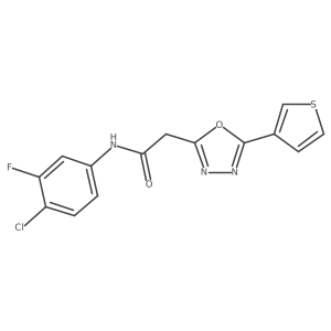 N-(4-chloro-3-fluorophenyl)-2-[5-(thiophen-3-yl)-1,3,4-oxadiazol-2-yl]acetamide结构式
