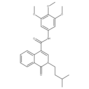 2-(3-methylbutyl)-1-oxo-N-(3,4,5-trimethoxyphenyl)-1,2-dihydroisoquinoline-4-carboxamide结构式
