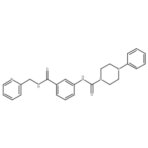 4-phenyl-N-{3-[(pyridin-2-ylmethyl)carbamoyl]phenyl}piperazine-1-carboxamide结构式