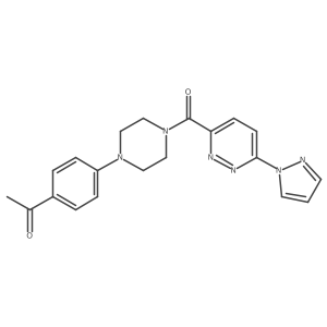 1-(4-(4-(6-(1H-pyrazol-1-yl)pyridazine-3-carbonyl)piperazin-1-yl)phenyl)ethanone Structure