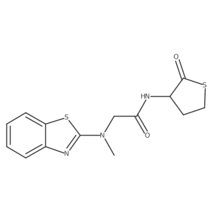 2-(benzo[d]thiazol-2-yl(methyl)amino)-N-(2-oxotetrahydrothiophen-3-yl)acetamide结构式
