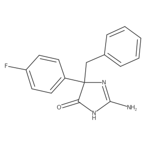 2-Amino-5-benzyl-5-(4-fluorophenyl)-4,5-dihydro-1H-imidazol-4-one结构式