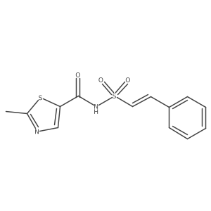 2-methyl-N-(2-phenylethenesulfonyl)-1,3-thiazole-5-carboxamide Structure