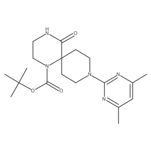 Tert-butyl 9-(4,6-dimethylpyrimidin-2-yl)-5-oxo-1,4,9-triazaspiro[5.5]undecane-1-carboxylate Structure