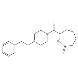 3-(4-Phenethylpiperazine-1-carbonyl)-1,4-thiazepan-5-one结构式