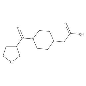 2-(1-(Tetrahydrofuran-3-carbonyl)piperidin-4-yl)acetic acid结构式