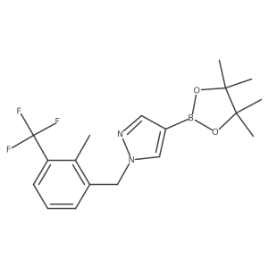 1-(2-Methyl-3-(trifluoromethyl)benzyl)-4-(4,4,5,5-tetramethyl-1,3,2-dioxaborolan-2-yl)-1H-pyrazole结构式