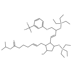 (Z)-isopropyl 7-((1R,2R,3R,5S)-3-((triethylsilyl)oxy)-2-((R,E)-3-((triethylsilyl)oxy)-4-(3-(trifluoro methyl)phenoxy)but-1-en-1-yl)-5-hydroxycyclopentyl)hept-5-enoate Structure