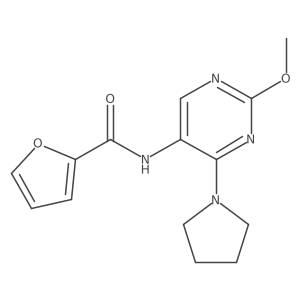 N-(2-methoxy-4-(pyrrolidin-1-yl)pyrimidin-5-yl)furan-2-carboxamide结构式