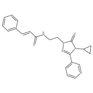 N-(2-(4-cyclopropyl-5-oxo-3-(pyridin-3-yl)-4,5-dihydro-1H-1,2,4-triazol-1-yl)ethyl)cinnamamide结构式