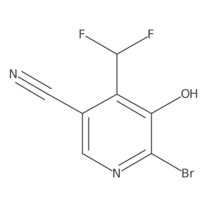 6-Bromo-4-(difluoromethyl)-5-hydroxynicotinonitrile结构式