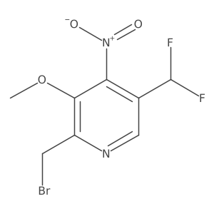 2-(Bromomethyl)-5-(difluoromethyl)-3-methoxy-4-nitropyridine结构式