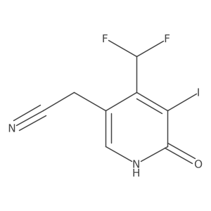 2-(4-(Difluoromethyl)-6-hydroxy-5-iodopyridin-3-yl)acetonitrile Structure