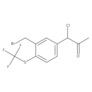 1-(3-(Bromomethyl)-4-(trifluoromethylthio)phenyl)-1-chloropropan-2-one Structure