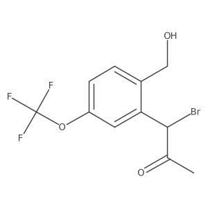2-(1-Bromo-2-oxopropyl)-4-(trifluoromethoxy)benzylalcohol Structure