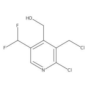 (2-Chloro-3-(chloromethyl)-5-(difluoromethyl)pyridin-4-yl)methanol结构式