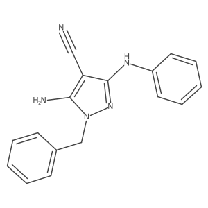 5-Amino-1-benzyl-4-cyano-3-phenylamino-pyrazole结构式