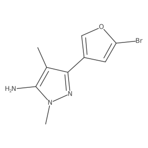 3-(5-Bromofuran-3-yl)-1,4-dimethyl-1H-pyrazol-5-amine Structure