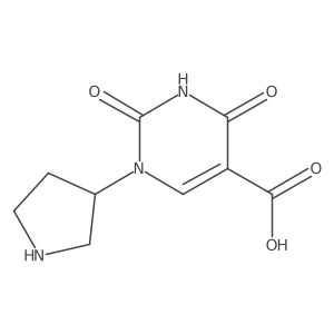 2,4-Dioxo-1-(pyrrolidin-3-yl)-1,2,3,4-tetrahydropyrimidine-5-carboxylic acid Structure