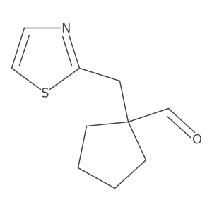1-(1,3-Thiazol-2-ylmethyl)cyclopentane-1-carbaldehyde Structure