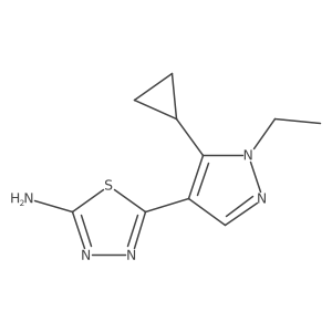 5-(5-Cyclopropyl-1-ethylpyrazol-4-yl)-1,3,4-thiadiazol-2-amine Structure