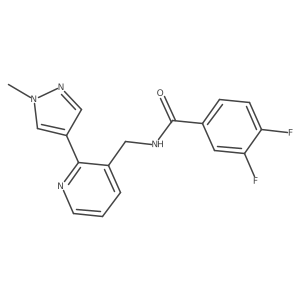 3,4-difluoro-N-((2-(1-methyl-1H-pyrazol-4-yl)pyridin-3-yl)methyl)benzamide Structure