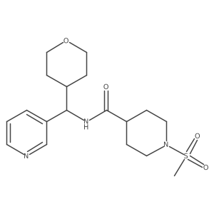 1-(methylsulfonyl)-N-(pyridin-3-yl(tetrahydro-2H-pyran-4-yl)methyl)piperidine-4-carboxamide Structure