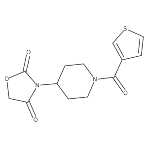 3-(1-(Thiophene-3-carbonyl)piperidin-4-yl)oxazolidine-2,4-dione结构式