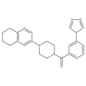 (3-(1H-tetrazol-1-yl)phenyl)(4-(5,6,7,8-tetrahydrocinnolin-3-yl)piperazin-1-yl)methanone Structure