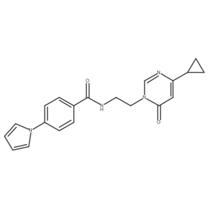 N-(2-(4-cyclopropyl-6-oxopyrimidin-1(6H)-yl)ethyl)-4-(1H-pyrrol-1-yl)benzamide结构式