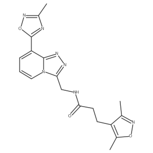 3-(3,5-dimethylisoxazol-4-yl)-N-((8-(3-methyl-1,2,4-oxadiazol-5-yl)-[1,2,4]triazolo[4,3-a]pyridin-3-yl)methyl)propanamide结构式