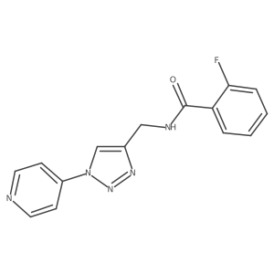 2-fluoro-N-((1-(pyridin-4-yl)-1H-1,2,3-triazol-4-yl)methyl)benzamide结构式