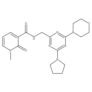 1-methyl-N-((4-morpholino-6-(pyrrolidin-1-yl)-1,3,5-triazin-2-yl)methyl)-2-oxo-1,2-dihydropyridine-3-carboxamide结构式