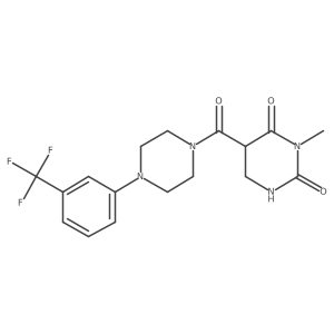 3-Methyl-5-[4-[3-(trifluoromethyl)phenyl]piperazine-1-carbonyl]-1,3-diazinane-2,4-dione结构式