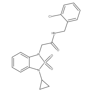 N-[(2-chlorophenyl)methyl]-2-(3-cyclopropyl-2,2-dioxo-1,3-dihydro-2lambda6,1,3-benzothiadiazol-1-yl)acetamide结构式