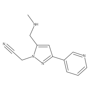 2-(5-((methylamino)methyl)-3-(pyridin-3-yl)-1H-pyrazol-1-yl)acetonitrile结构式