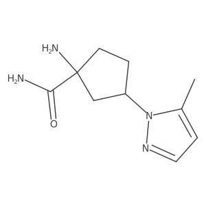 1-amino-3-(5-methyl-1H-pyrazol-1-yl)cyclopentane-1-carboxamide Structure