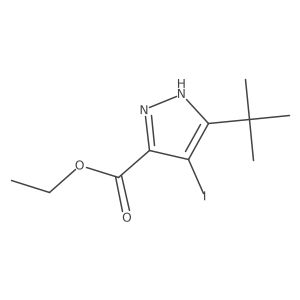 ethyl 5-tert-butyl-4-iodo-1H-pyrazole-3-carboxylate结构式