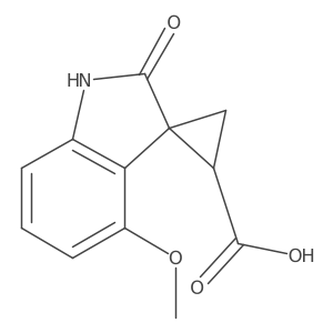 4'-Methoxy-2'-oxo-1',2'-dihydrospiro[cyclopropane-1,3'-indole]-2-carboxylic acid结构式