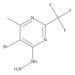 5-Bromo-4-hydrazinyl-6-methyl-2-(trifluoromethyl)pyrimidine结构式