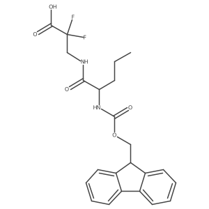3-[(2S)-2-({[(9H-fluoren-9-yl)methoxy]carbonyl}amino)pentanamido]-2,2-difluoropropanoic acid结构式