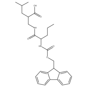 2-{[(2R)-2-({[(9H-fluoren-9-yl)methoxy]carbonyl}amino)pentanamido]methyl}-4-methylpentanoic acid结构式