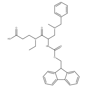 3-{3-[benzyl(methyl)amino]-N-ethyl-2-({[(9H-fluoren-9-yl)methoxy]carbonyl}amino)propanamido}propanoic acid结构式