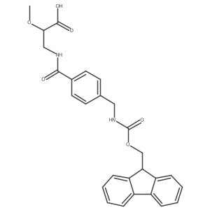 3-({4-[({[(9H-fluoren-9-yl)methoxy]carbonyl}amino)methyl]phenyl}formamido)-2-methoxypropanoic acid结构式