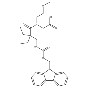 2-{2-ethyl-2-[({[(9H-fluoren-9-yl)methoxy]carbonyl}amino)methyl]-N-(2-methoxyethyl)butanamido}acetic acid Structure