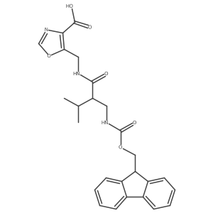 5-({2-[({[(9H-fluoren-9-yl)methoxy]carbonyl}amino)methyl]-3-methylbutanamido}methyl)-1,3-oxazole-4-carboxylic acid Structure