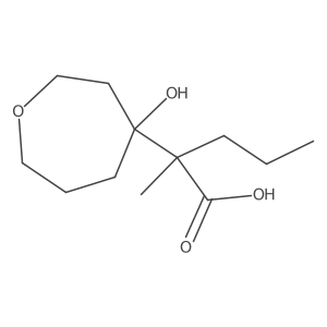 2-(4-Hydroxyoxepan-4-yl)-2-methylpentanoic acid结构式