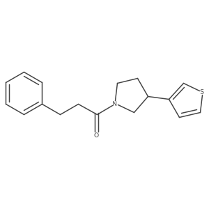 3-phenyl-1-[3-(3-thienyl)pyrrolidin-1-yl]propan-1-one Structure