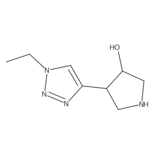 rac-(3R,4R)-4-(1-ethyl-1H-1,2,3-triazol-4-yl)pyrrolidin-3-ol Structure